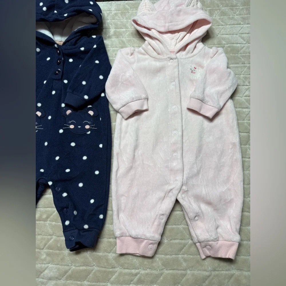Carter's | Baby Girl Fleece Jumpsuit Bundle | 3M